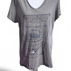Disney Cruise Line Women's Sz Large T Shirt Cotton Tee Boarding Pass